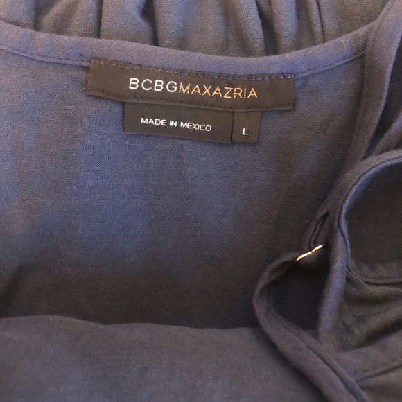 BCBGMaxAzria Double Layered Slate Blue Bubble Tank - Picture 2 of 3